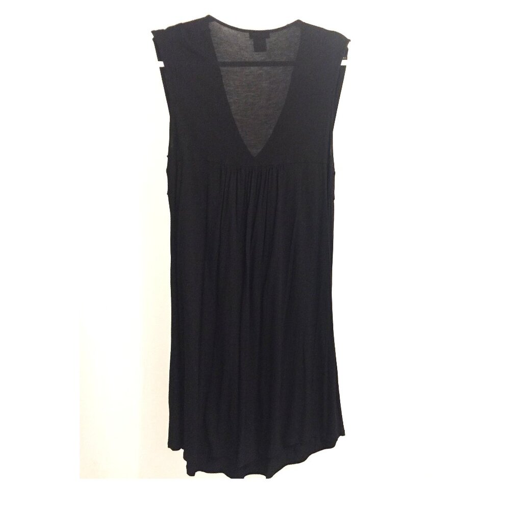 Grecian Pleated-Gathered Style V Neck Sleeveless Tunic - Picture 3 of 4